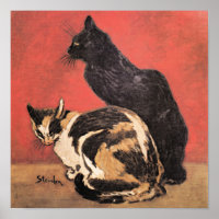 Chats, peinture fine d'art par Theophile Steinlen