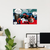 POSTER CHATS PIRATES QUI PARLENT ET BATEAU DANS LA TEMPÊT (Bureau à domicile)