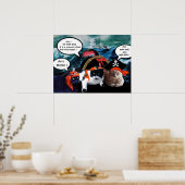 POSTER CHATS PIRATES QUI PARLENT ET NAVIRE DANS LA TEMPÊT (Cuisine)