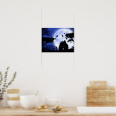 Poster chats pleine lune (Cuisine)