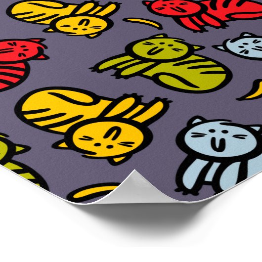 Poster Chats plus bananes (Coin)