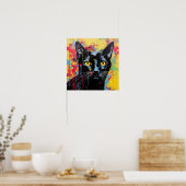 Poster Chats Pop Art : Noir (Cuisine)