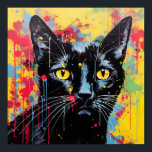 Poster Chats Pop Art : Noir<br><div class="desc">Pop art chat noir abstrait</div>