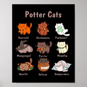 Poster Chats Potter Pour Amoureux de les chats