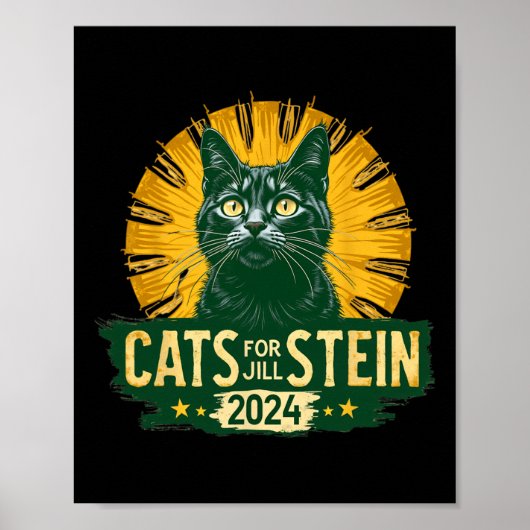 Poster Chats Pour Jill Stein Pour Président 2024 Usa Gree (Devant)
