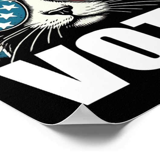 Poster Chats Pour Kamala Harris Vote 2024 (Coin)