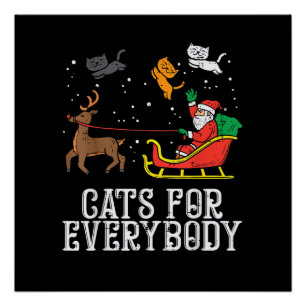 Poster Chats pour tout le monde Noël Chat drôle Femmes Sa
