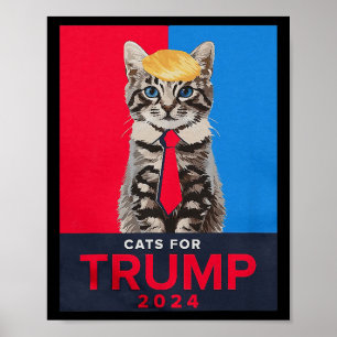 Poster Chats Pour Trump 2024 Drôle Tee Pour Vance Trump