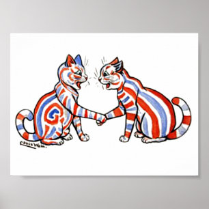 Poster Chats rayés, Louis Wain,