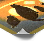 Poster Chats regarder les enfants et Citrouille Halloween (Coin)