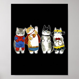 Poster Chats super-héros Kitten Kitty Chats Lover Super K