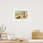 Poster "Chats sur la plage" Vintage (Cuisine)