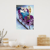 Poster Chats sur Sleigh 444 Hiver (Cuisine)