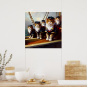 Poster Chats sur un navire (Cuisine)