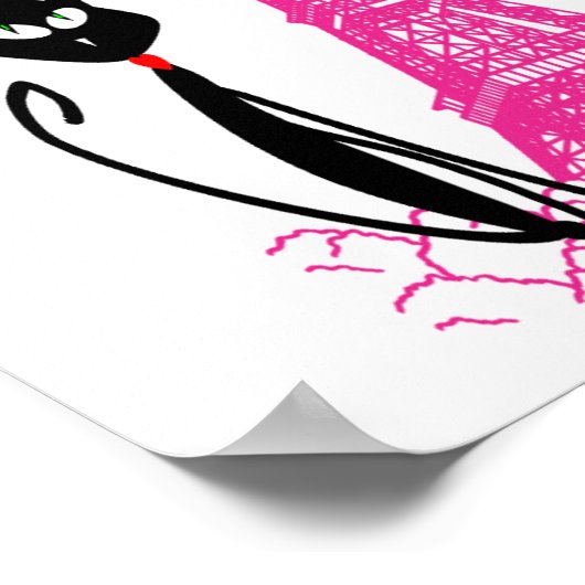 Poster chats tour eiffel (Coin)