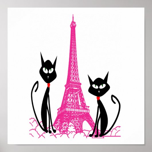 Poster chats tour eiffel (Devant)