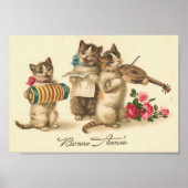 Poster Chats Vintages Bonne Annee (Devant)