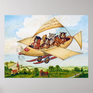 Poster Chats volants, Louis Wain