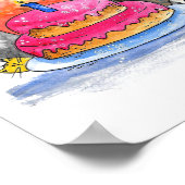 Poster Chats Whimsical avec gâteau d'anniversaire (Coin)
