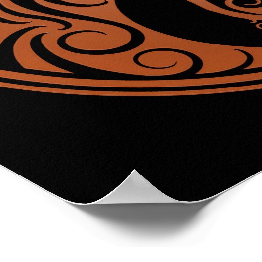 Poster Chats Yin Yang Brown et noirs (Coin)