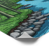 Poster Chattahoochee River Géorgie Peinture (Coin)