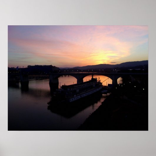 Poster Chattanooga au coucher du soleil (Devant)