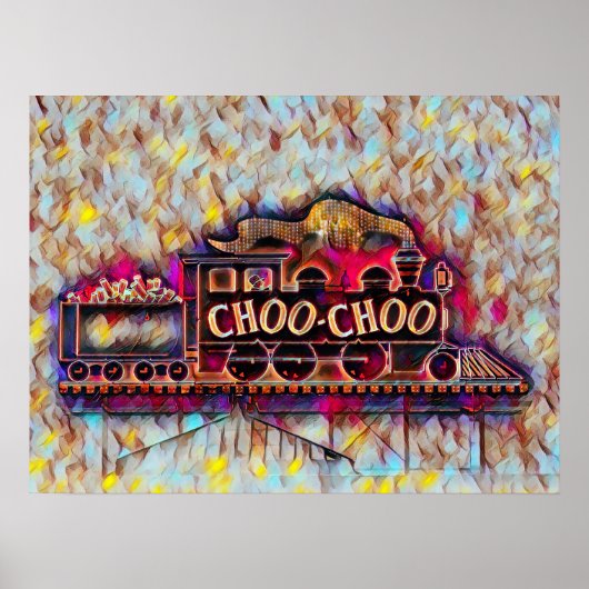 Poster Chattanooga Choo Choo Peinture à l'huile de néon (Devant)