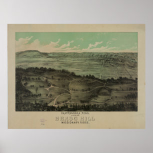 Poster Chattanooga, Tenn. vue de Bragg Hill (1886)