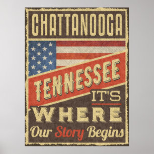 Poster Chattanooga Tennessee C'est là que commence notre