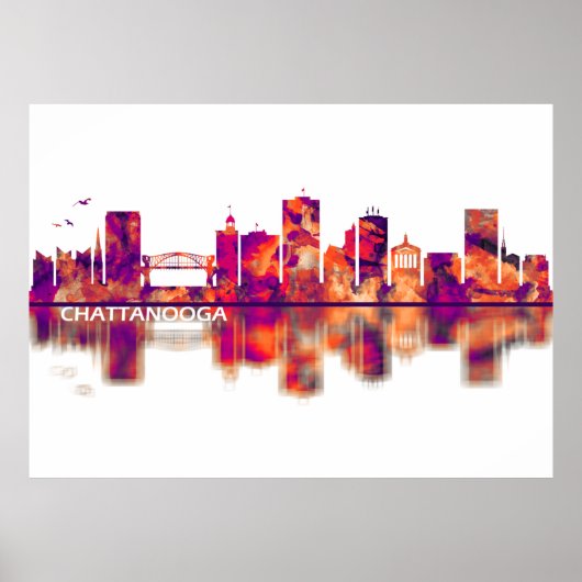 Poster Chattanooga Tennessee Skyline (Devant)