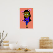 Poster chatte chibi (Cuisine)
