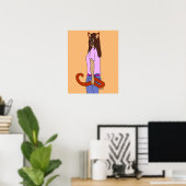 Poster chatte fille (Bureau à domicile)