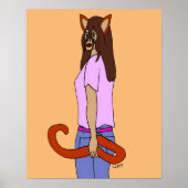Poster chatte fille (Devant)