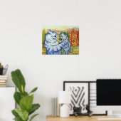 Poster Chatte mère portant un chaton, Louis Wain (Bureau à domicile)