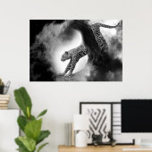 Poster chatte sauvage cheetah sur l'affiche de chasse (Bureau à domicile)