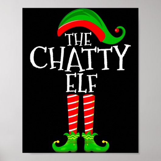 Poster Chatty Elf Funny Matching Family Group Christmas P (Devant)