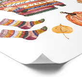 Poster Chaud automne Météo Aquarelle automne (Coin)