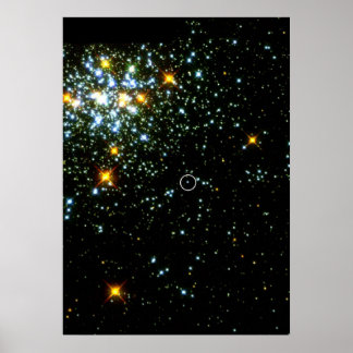 Poster Chaud blanc nain brille dans Young Star Cluster NG