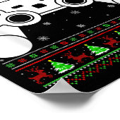 Poster Chaud de Noël affreux contrôleur de jeu vidéo (Coin)