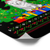 Poster Chaud moche arbre de Noël Santa Hat Samoyed Chien (Coin)