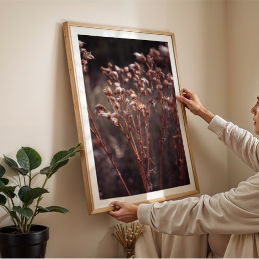 Poster Chauffage rustique fleur sauvage de l'automne