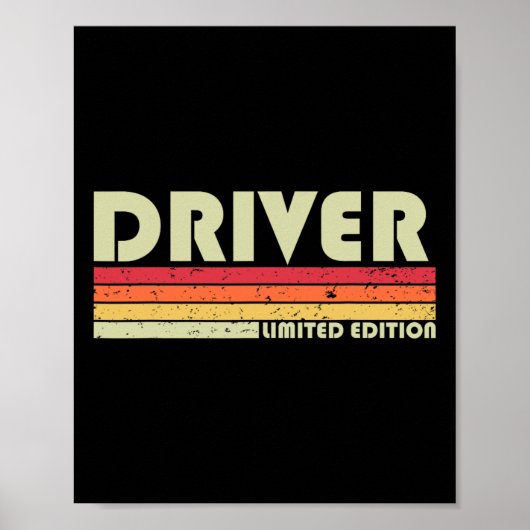 Poster Chauffeur Drôle Titre de l'emploi Profession Trava (Devant)