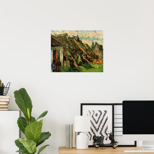 Poster Chaumières en grès par Vincent van Gogh (Bureau à domicile)