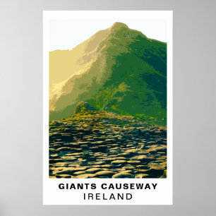 Poster Chaussée des Géants Irlande Art de Voyage Rétro
