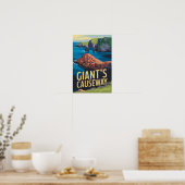 Poster Chaussée du Géant Irlande Voyage Art Rétro (Cuisine)
