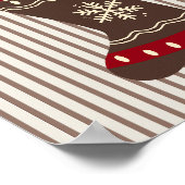 Poster Chaussette de Noël marron et rouge (Coin)