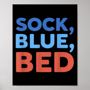 Poster Chaussette Lit Bleu Mème Drôle _1 