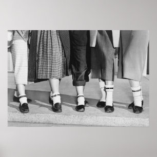 Poster Chaussettes Bobby, 1953. Photo vintage