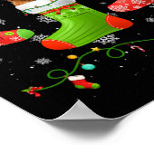 Poster Chaussettes de Noël Golden Retriever Chien Lumière (Coin)