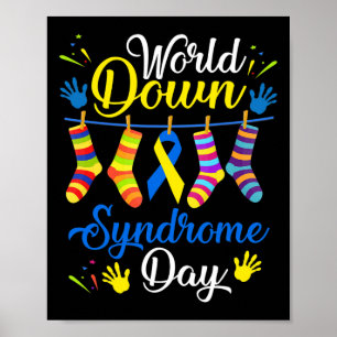 Poster Chaussettes de sensibilisation de la journée du sy